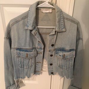 DNA couture Light Blue Cropped Denim Jacket